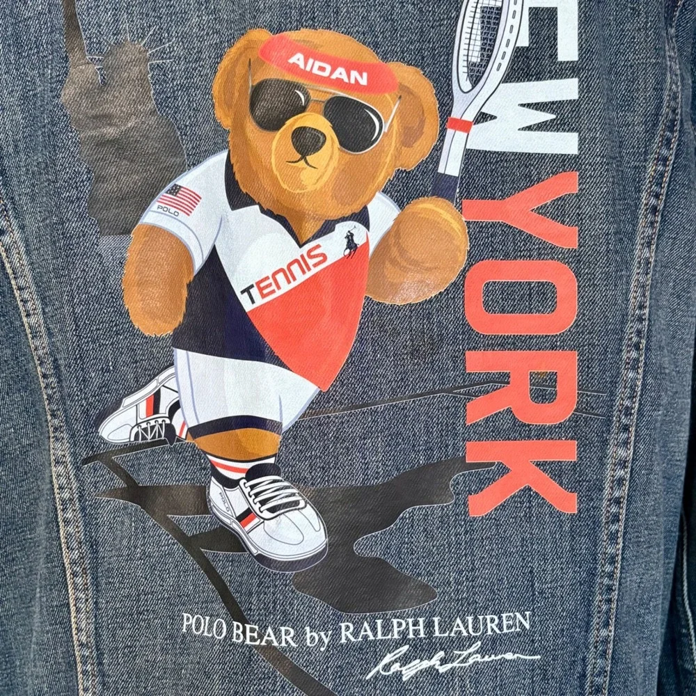 Polo Ralph Lauren Tennis Bear New York Denim Jacket | Size L | 